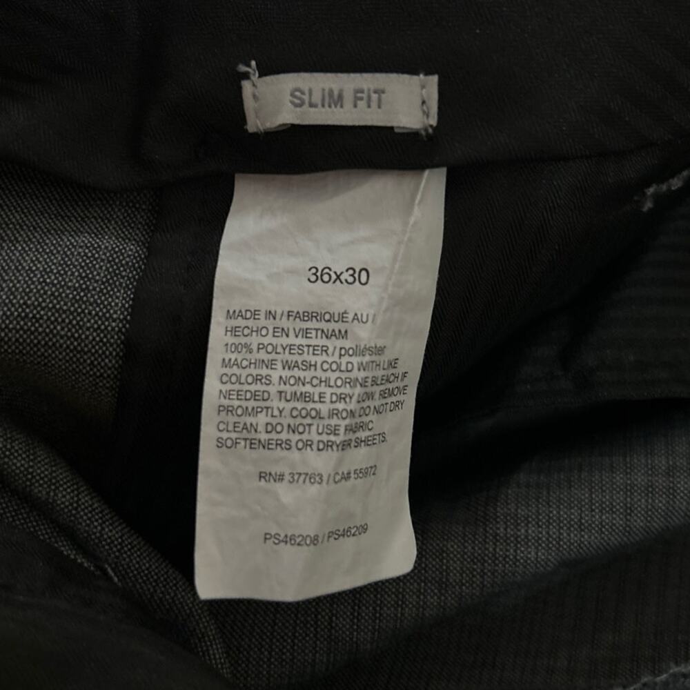 Perry Ellis Portfolio Mens Flat Front Dress Pants 36x30 Gray - Picture 5 of 5